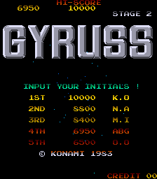 gyruss scores